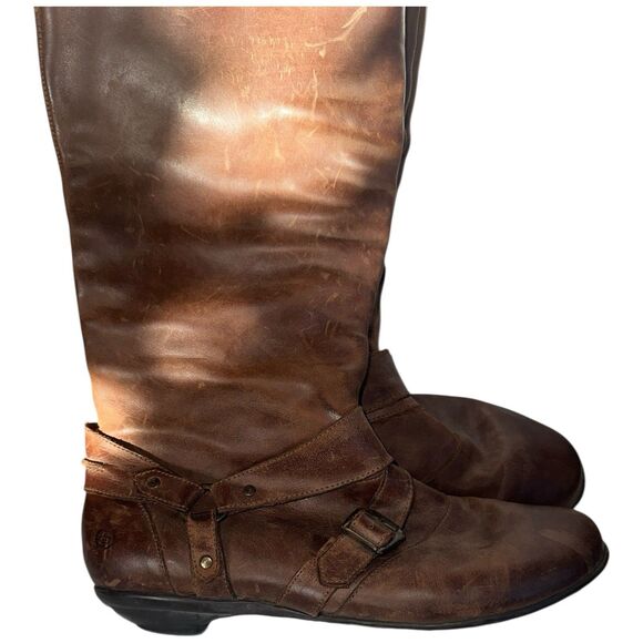 Born Brown Leather Riding Boots Women’s 8 Harness Buckle Equestrian Western - Picture 4 of 14